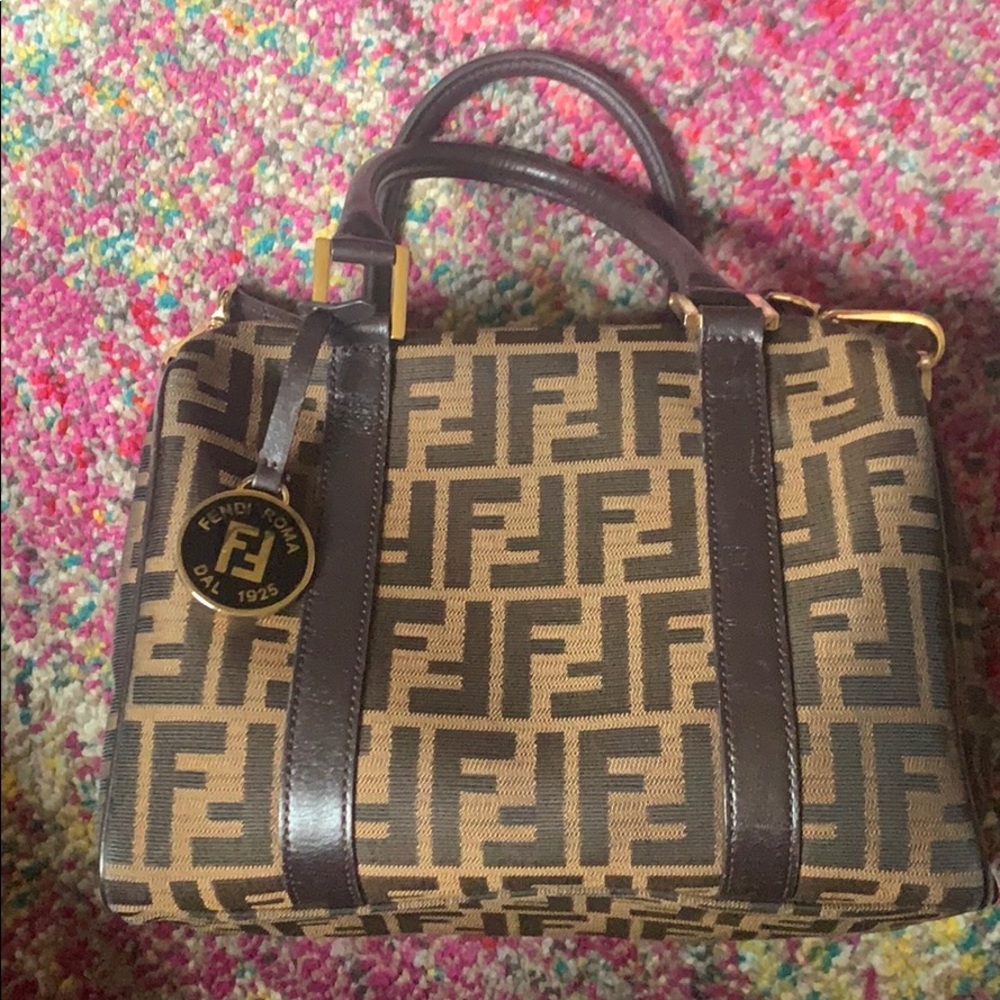 Fendi Zucca Chef Boston Bag crossbody satchel